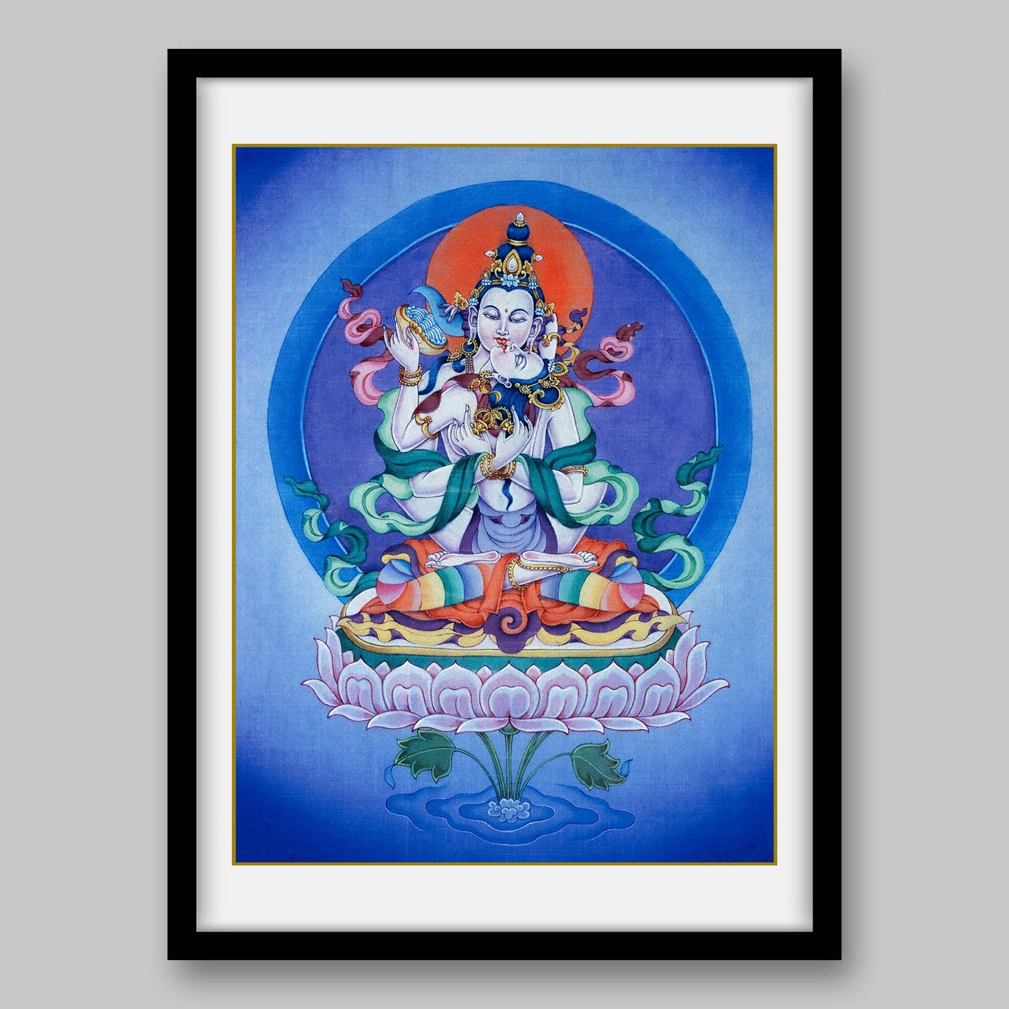 Samantabhadra – The Primordial Buddha – With His Consort Samantabhadri- High Quality Print of Artwork by Pieter Weltevrede