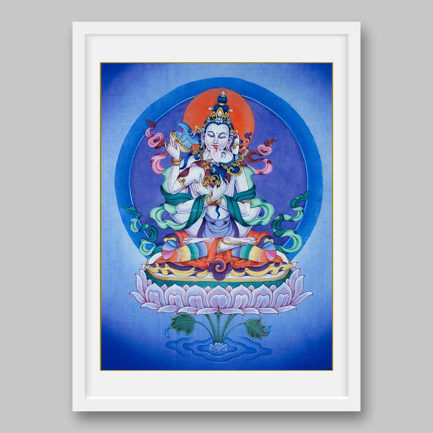 Samantabhadra – The Primordial Buddha – With His Consort Samantabhadri- High Quality Print of Artwork by Pieter Weltevrede