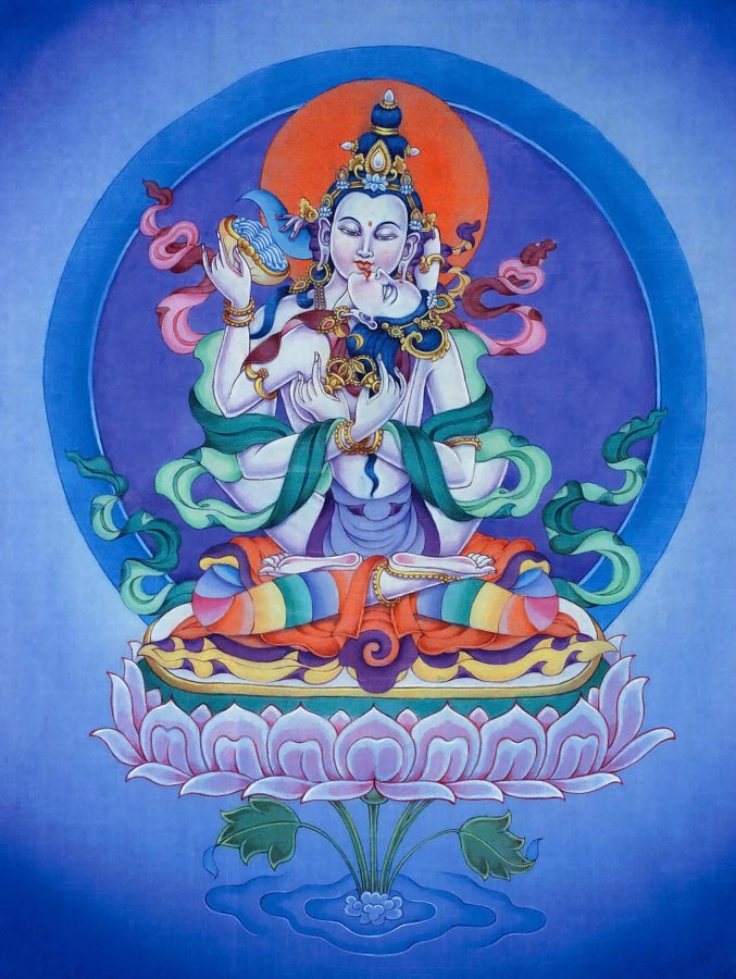 Samantabhadra – The Primordial Buddha – With His Consort Samantabhadri- High Quality Print of Artwork by Pieter Weltevrede