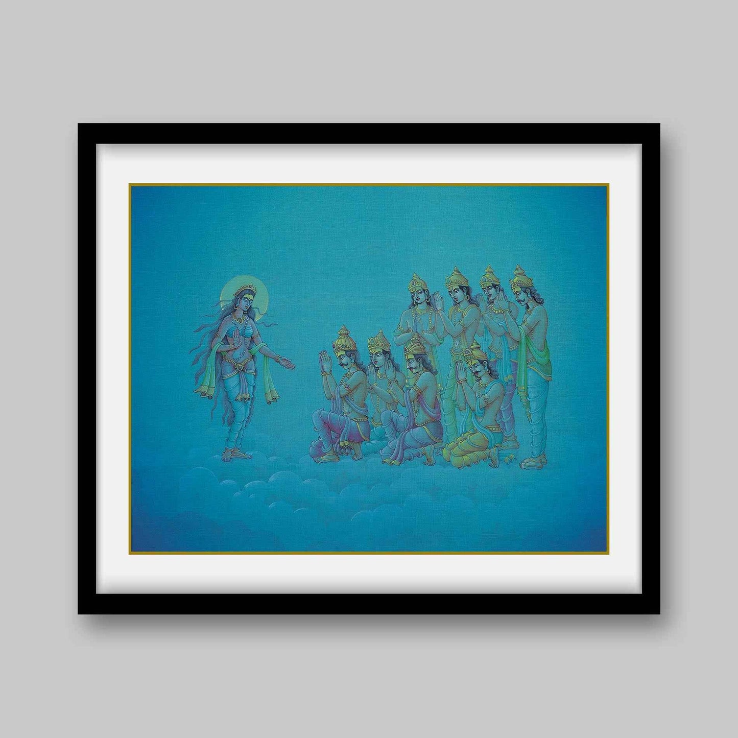 Eight Vasus appealing to River Goddess Ganga – High Quality Print of Artwork by Pieter Weltevrede
