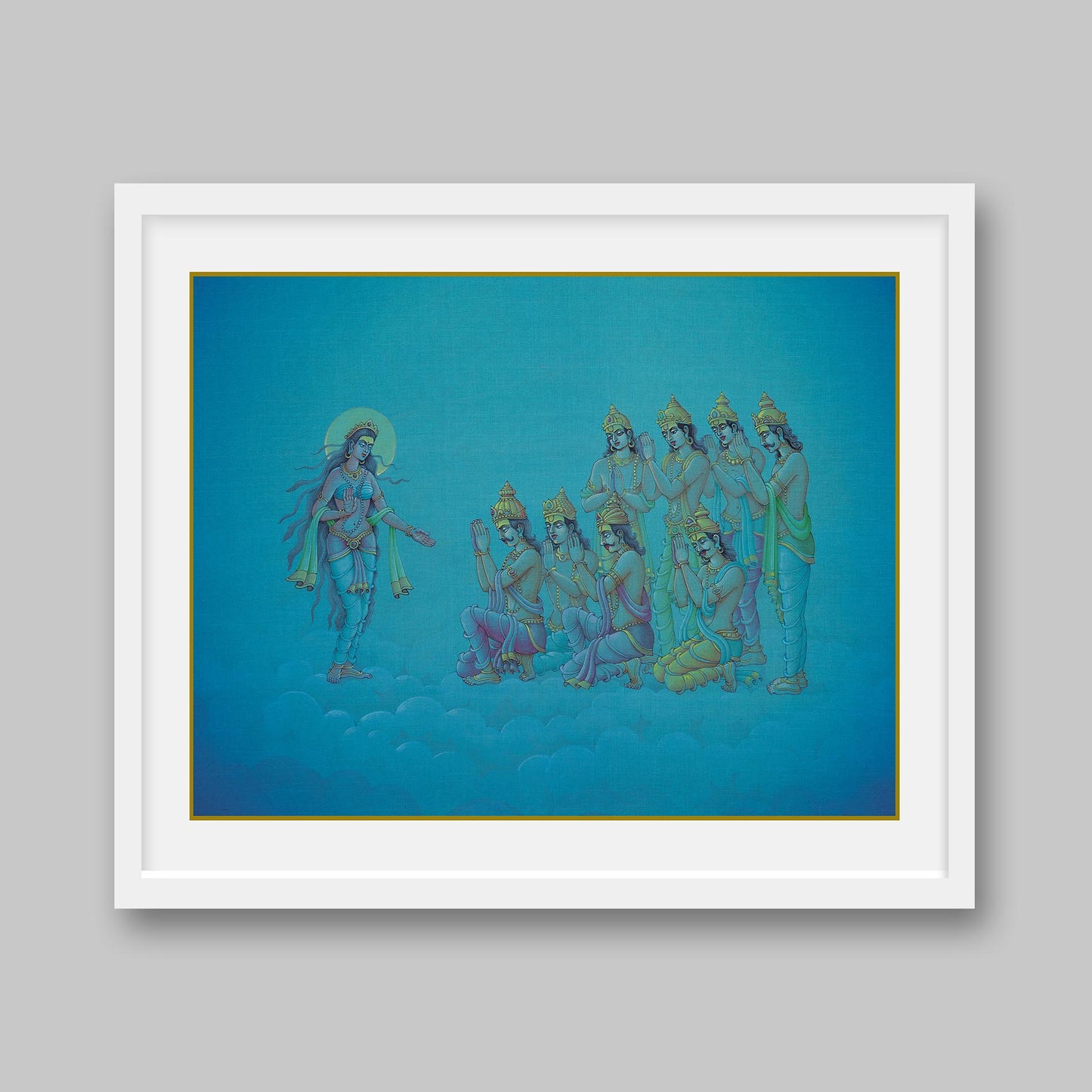 Eight Vasus appealing to River Goddess Ganga – High Quality Print of Artwork by Pieter Weltevrede