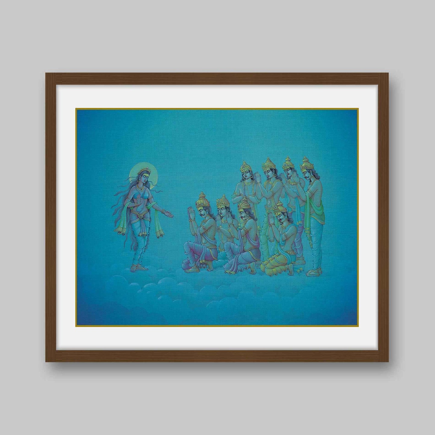 Eight Vasus appealing to River Goddess Ganga – High Quality Print of Artwork by Pieter Weltevrede