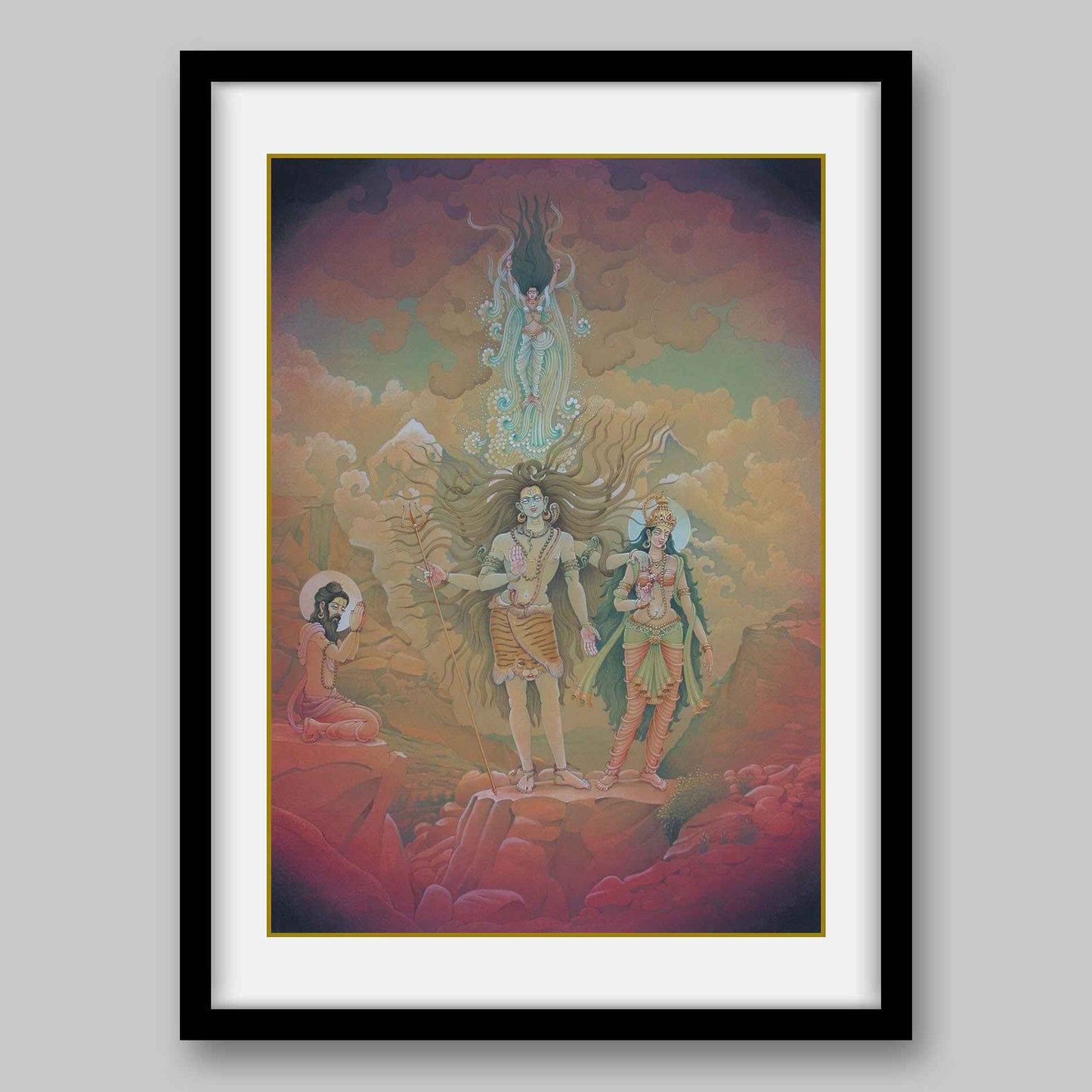 Bhagirath praying to Hindu God, Shiva – High Quality Print of Artwork by Pieter Weltevrede