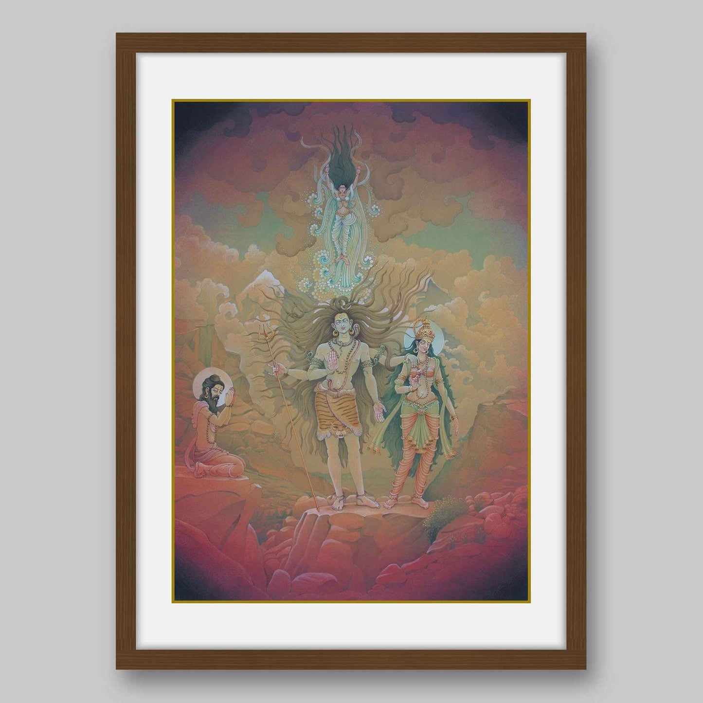 Bhagirath praying to Hindu God, Shiva – High Quality Print of Artwork by Pieter Weltevrede