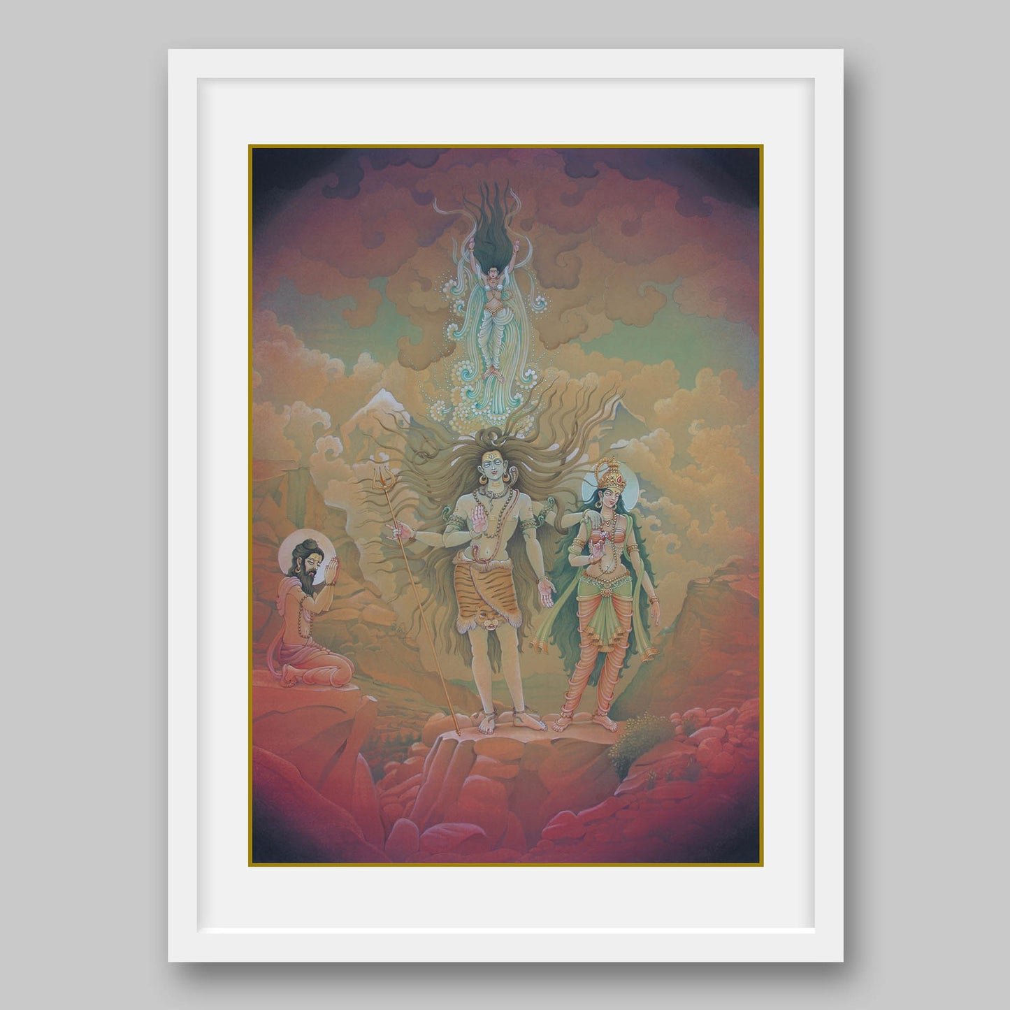 Bhagirath praying to Hindu God, Shiva – High Quality Print of Artwork by Pieter Weltevrede