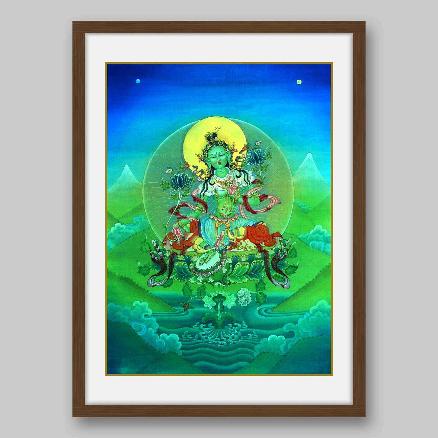 Green Tara – The Female Boddhisatva and Remover of Fear- High Quality Print of Artwork by Pieter Weltevrede