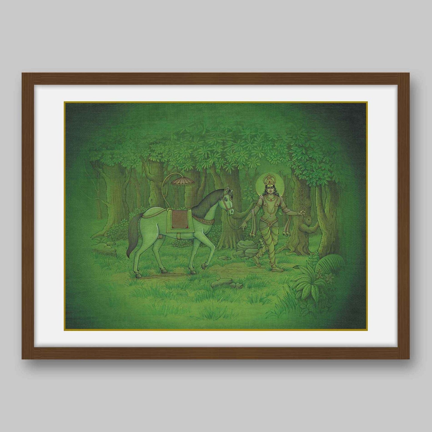 Indra, the King of Devas, stealing the horse – High Quality Print of Artwork by Pieter Weltevrede