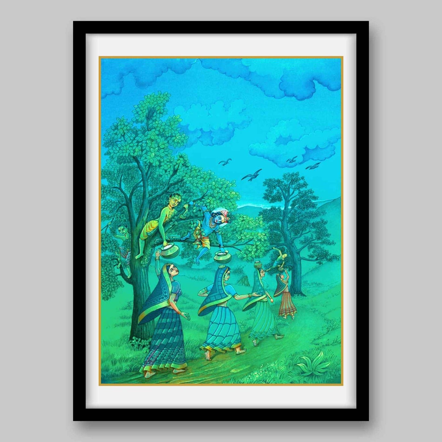 Krishna and Gopikas - High Quality Print of Artwork by Pieter Weltevrede