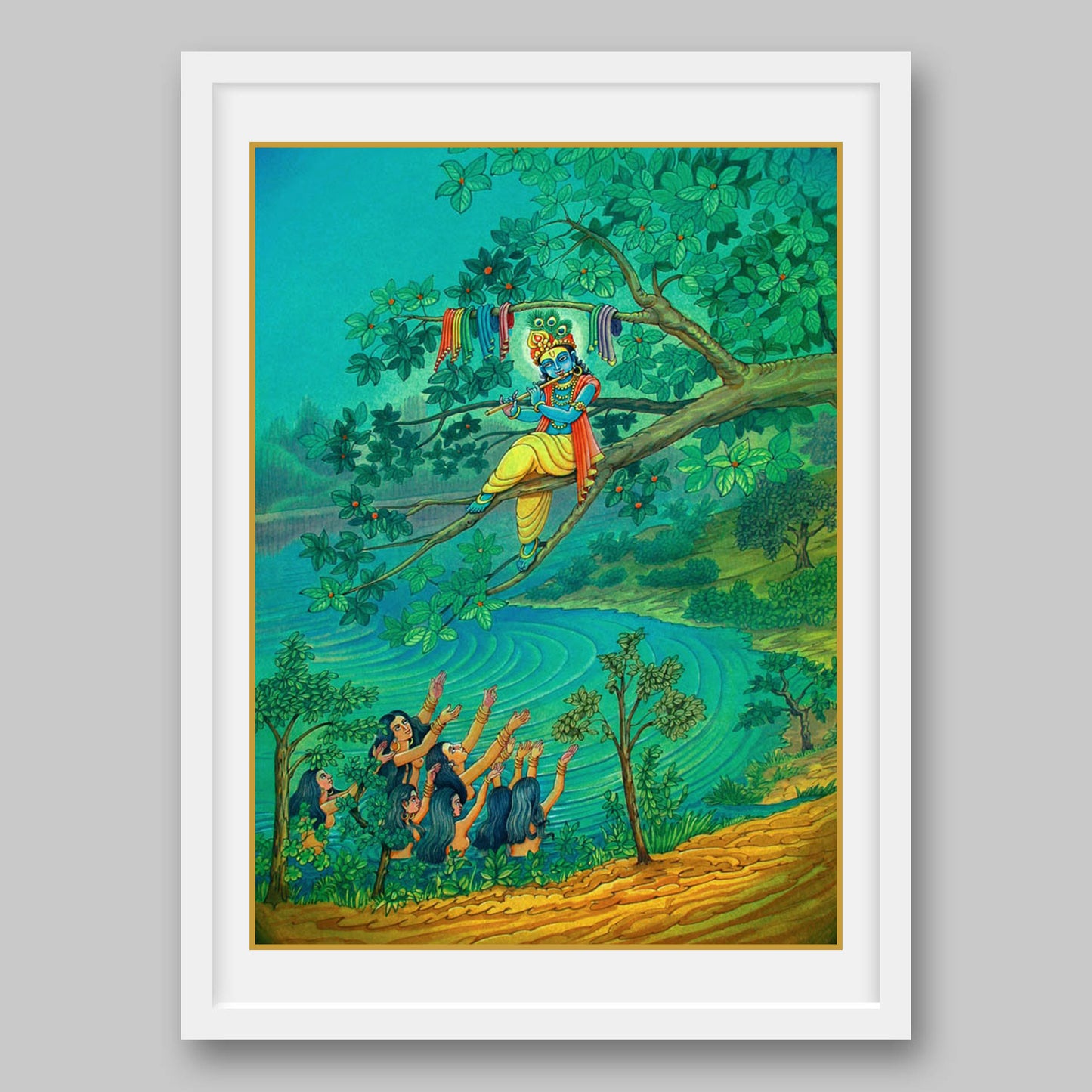 Krishna and Gopikas - High Quality Print of Artwork by Pieter Weltevrede