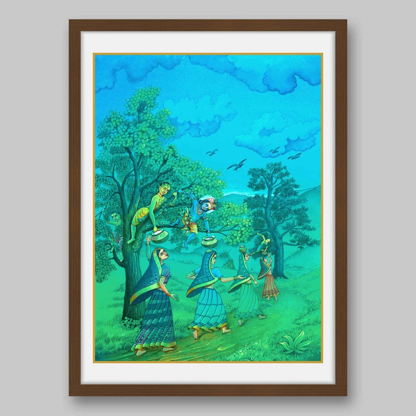 Krishna and Gopikas - High Quality Print of Artwork by Pieter Weltevrede