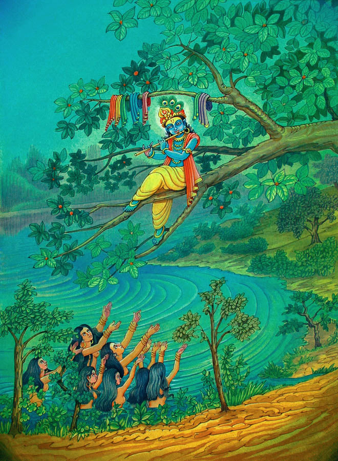 Krishna and Gopikas - High Quality Print of Artwork by Pieter Weltevrede - Sagar World