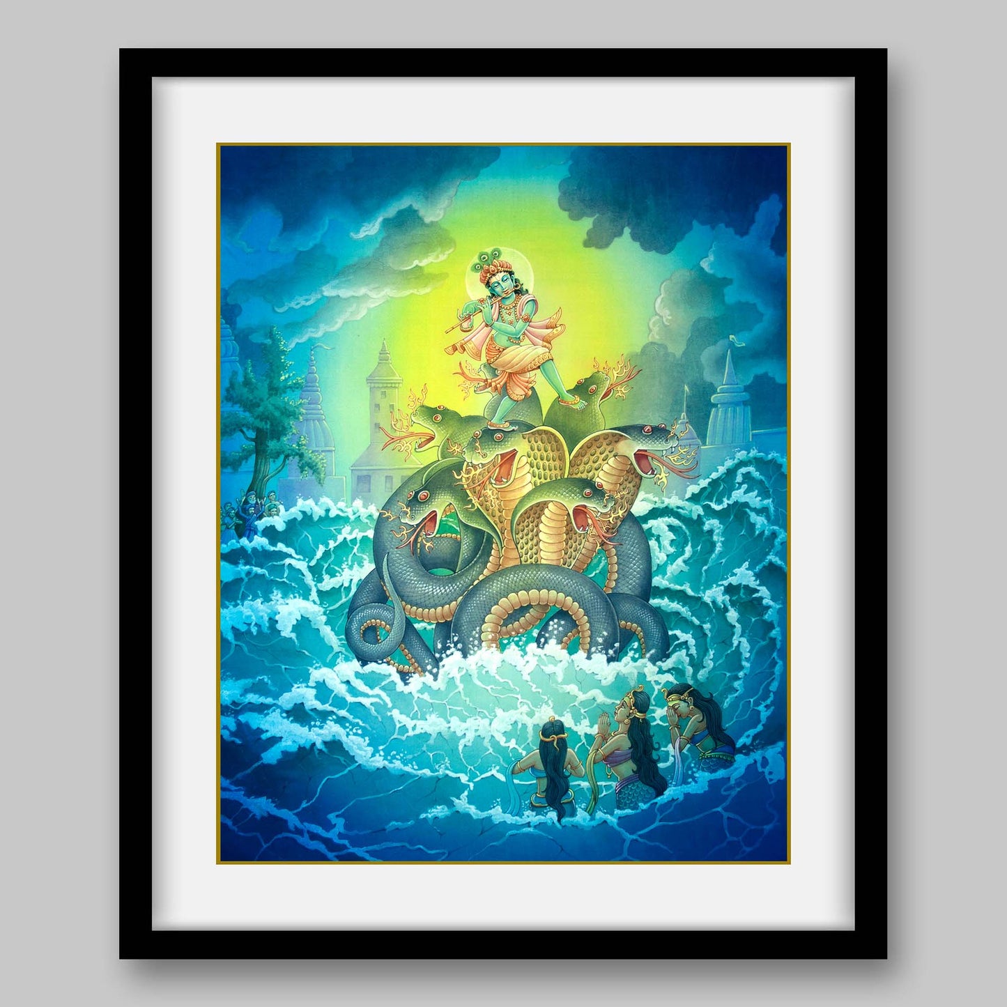 Krishna with Kaliya Naag – High Quality Print of Artwork by Pieter Weltevrede - Sagar World