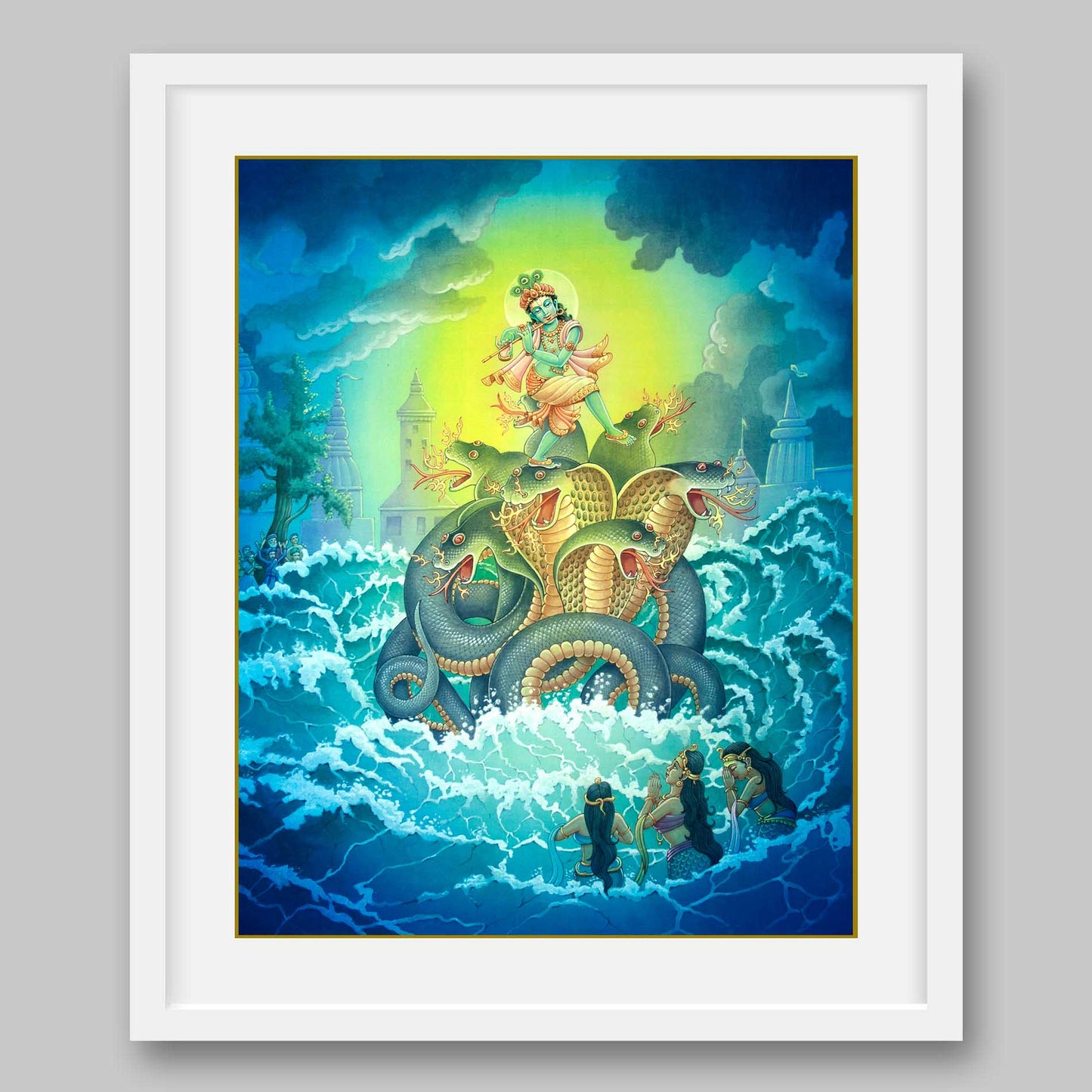 Krishna with Kaliya Naag – High Quality Print of Artwork by Pieter Weltevrede - Sagar World
