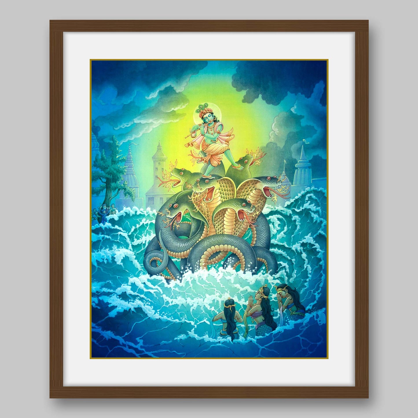 Krishna with Kaliya Naag – High Quality Print of Artwork by Pieter Weltevrede - Sagar World