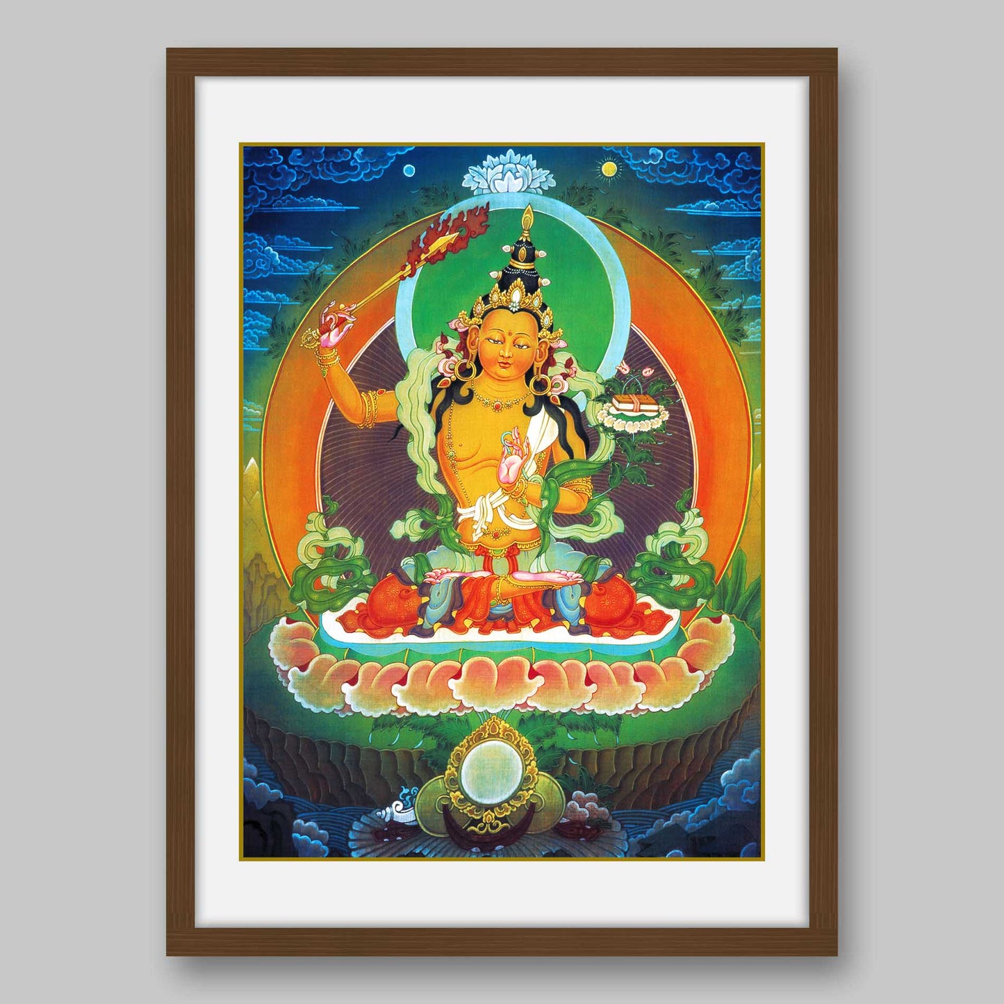 Manjusri Buddha – the Buddha of Wisdom- High Quality Print of Artwork by Pieter Weltevrede - Sagar World