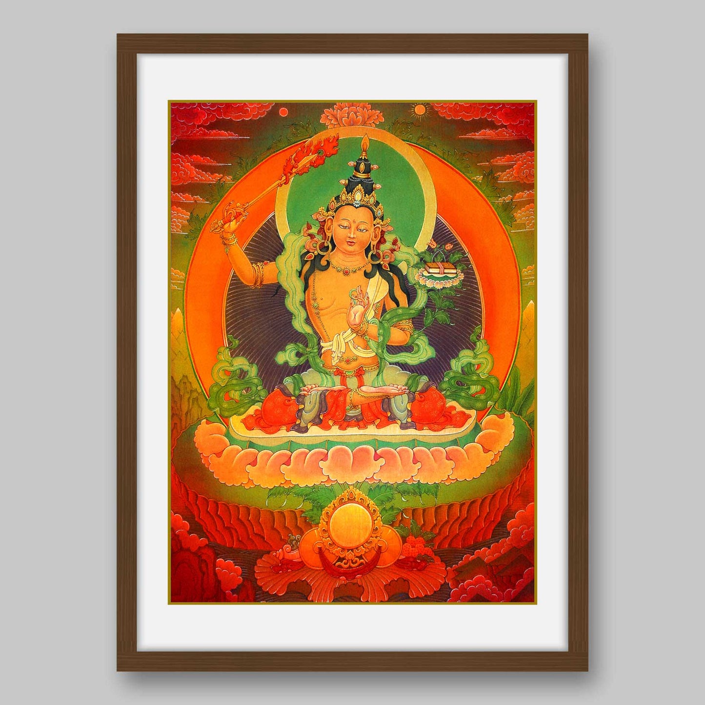 Manjusri Buddha – the Buddha of Wisdom- High Quality Print of Artwork by Pieter Weltevrede - Sagar World
