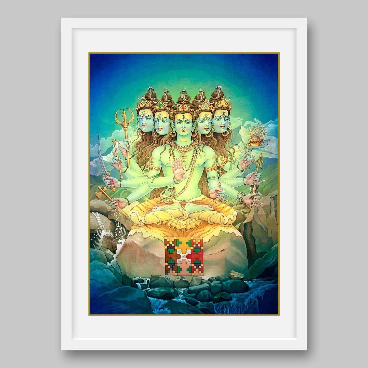 Panchvaktra Shiva – High Quality Print of Artwork by Pieter Weltevrede - Sagar World