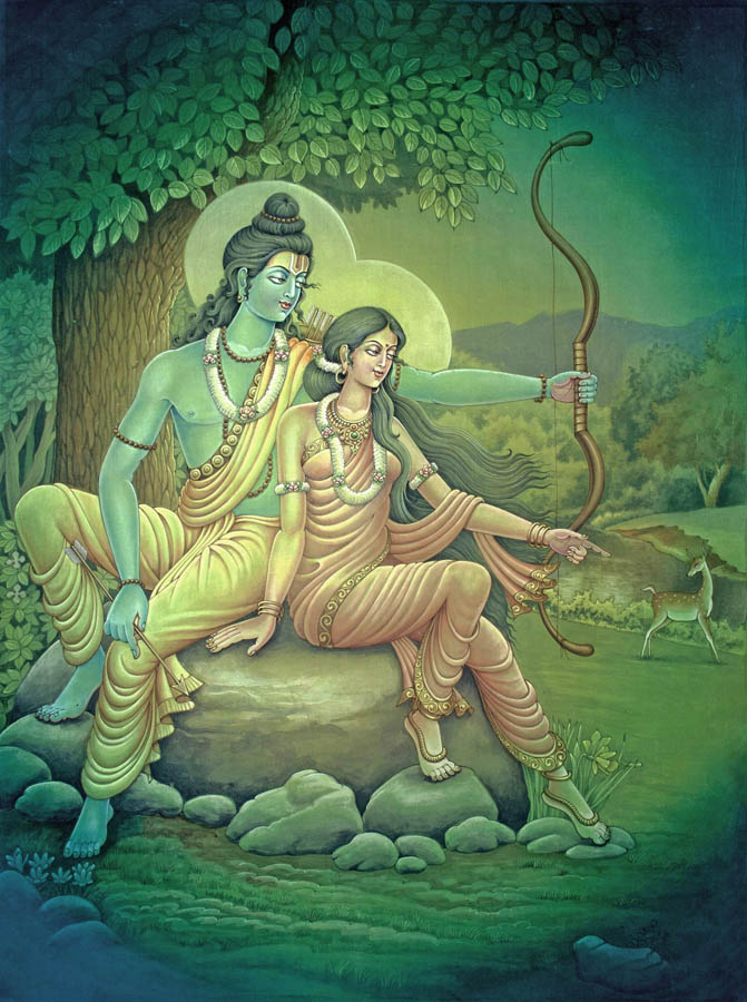 Ram and Sita - High Quality Print of Artwork by Pieter Weltevrede