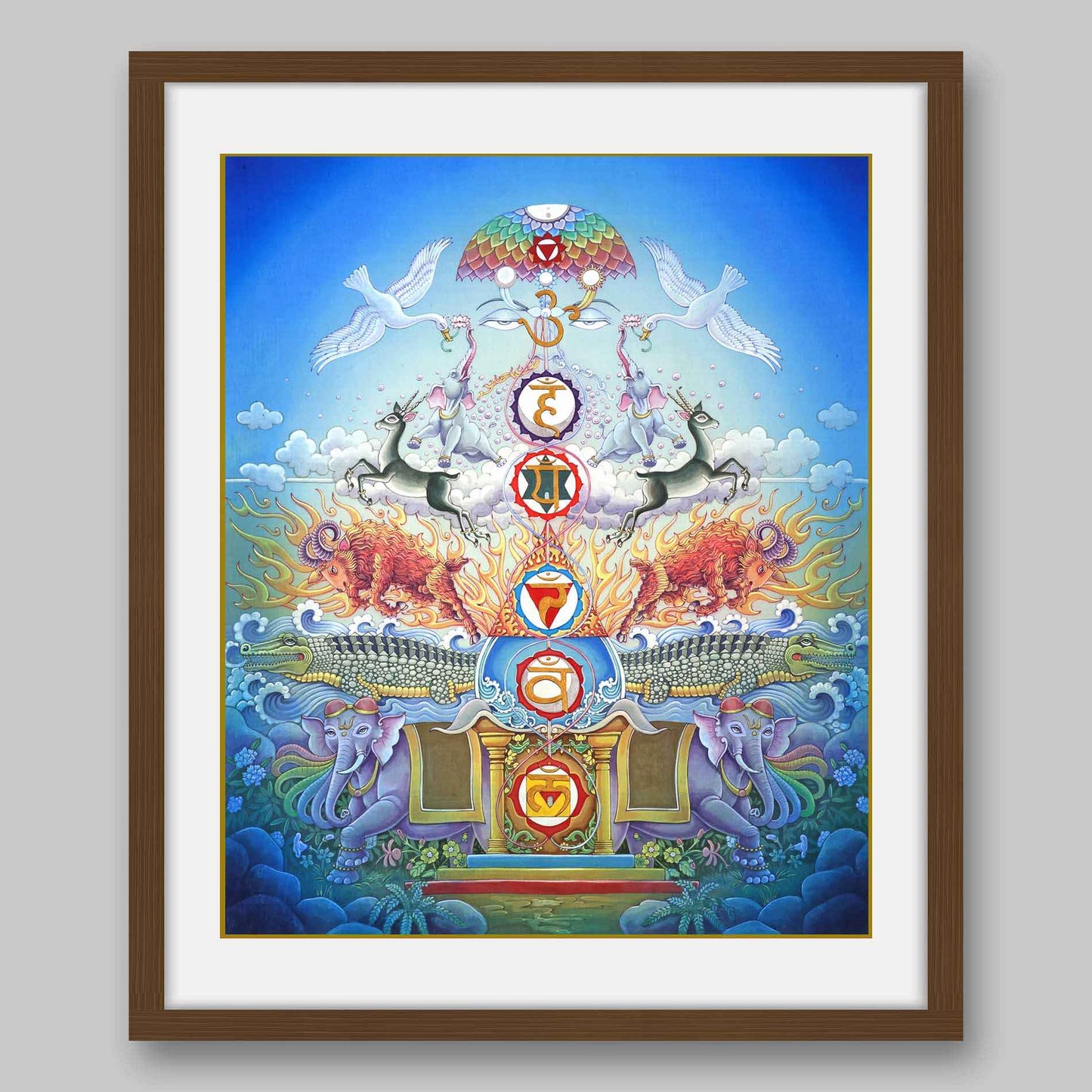 Animal symbols of Seven Chakras – High Quality Print of Artwork by Pieter Weltevrede