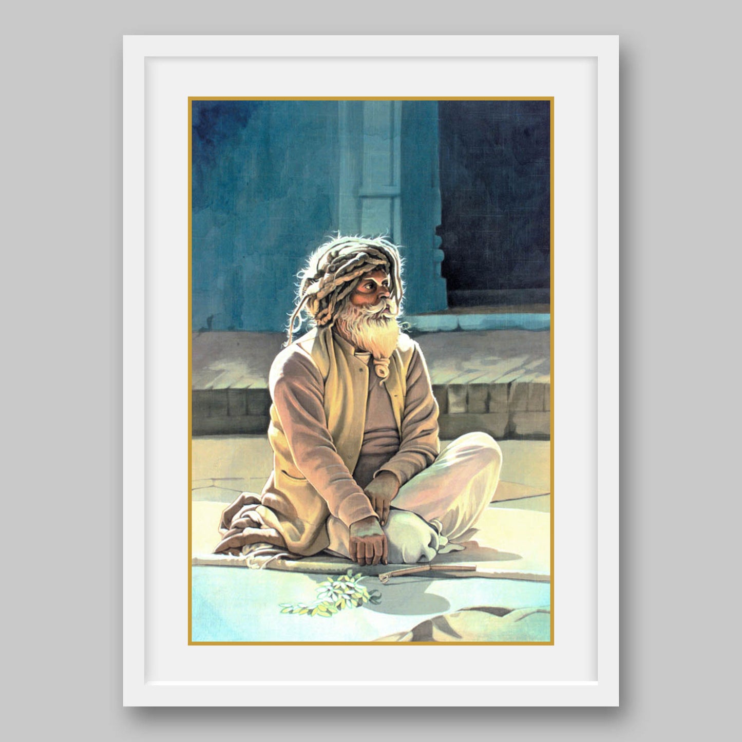Sadhu With Dreadlocks - High Quality Print of Artwork by Pieter Weltevrede