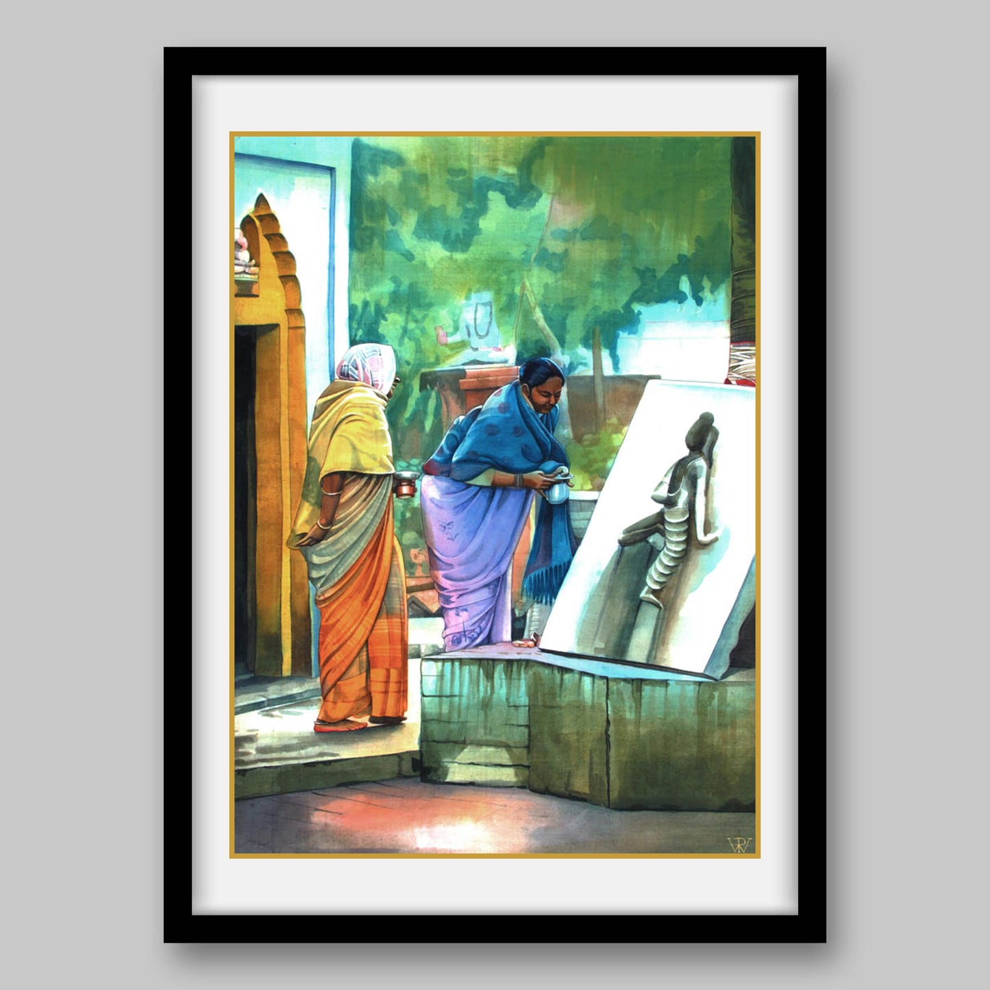 Women in Temple - High Quality Print of Artwork by Pieter Weltevrede