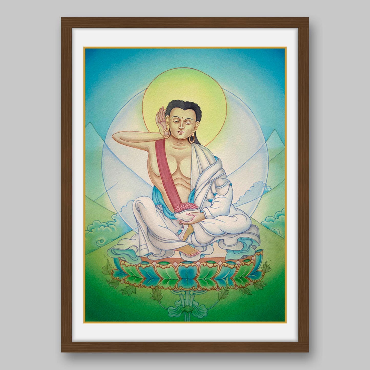Buddhist Saint Milarepa- High Quality Print of Artwork by Pieter Weltevrede