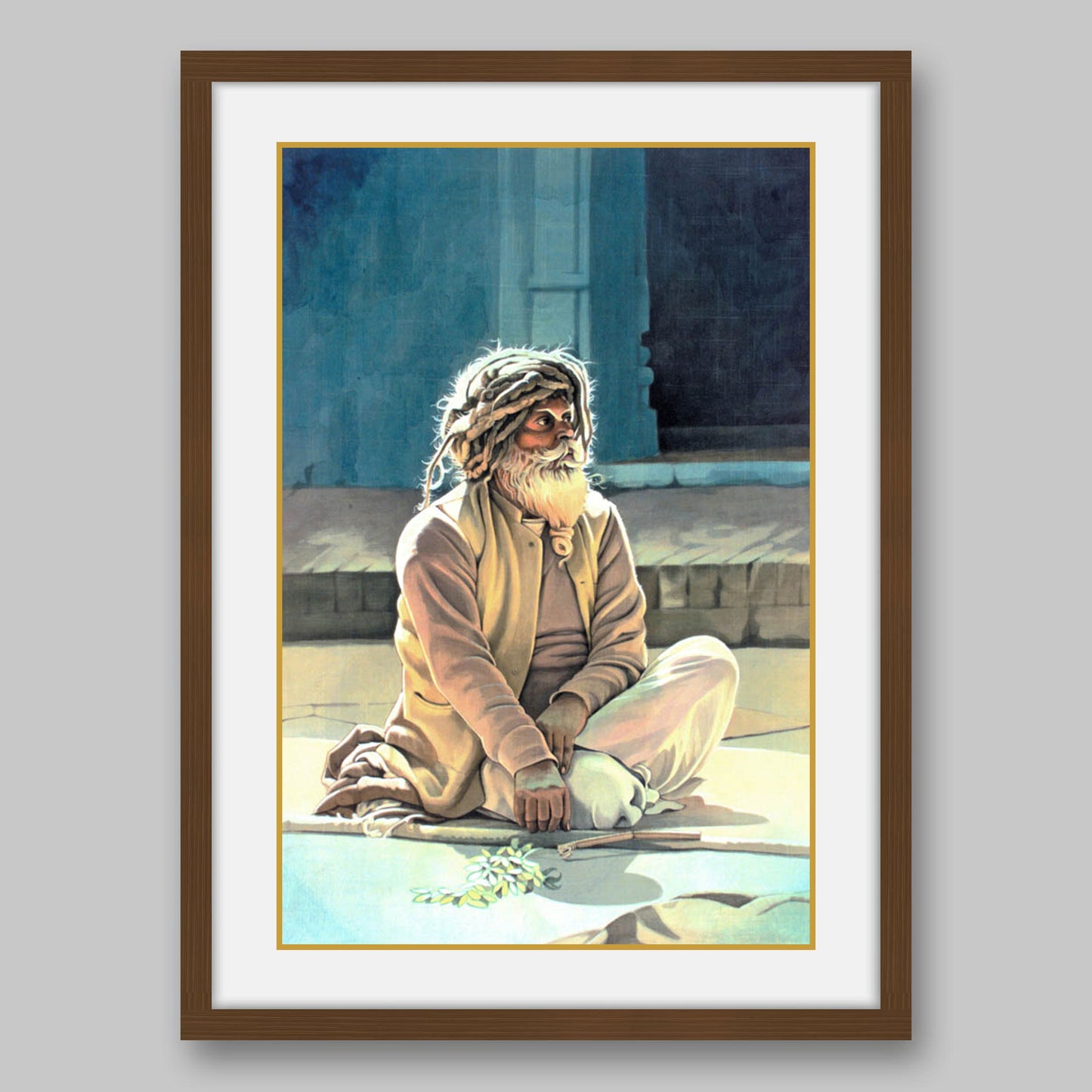 Sadhu With Dreadlocks - High Quality Print of Artwork by Pieter Weltevrede