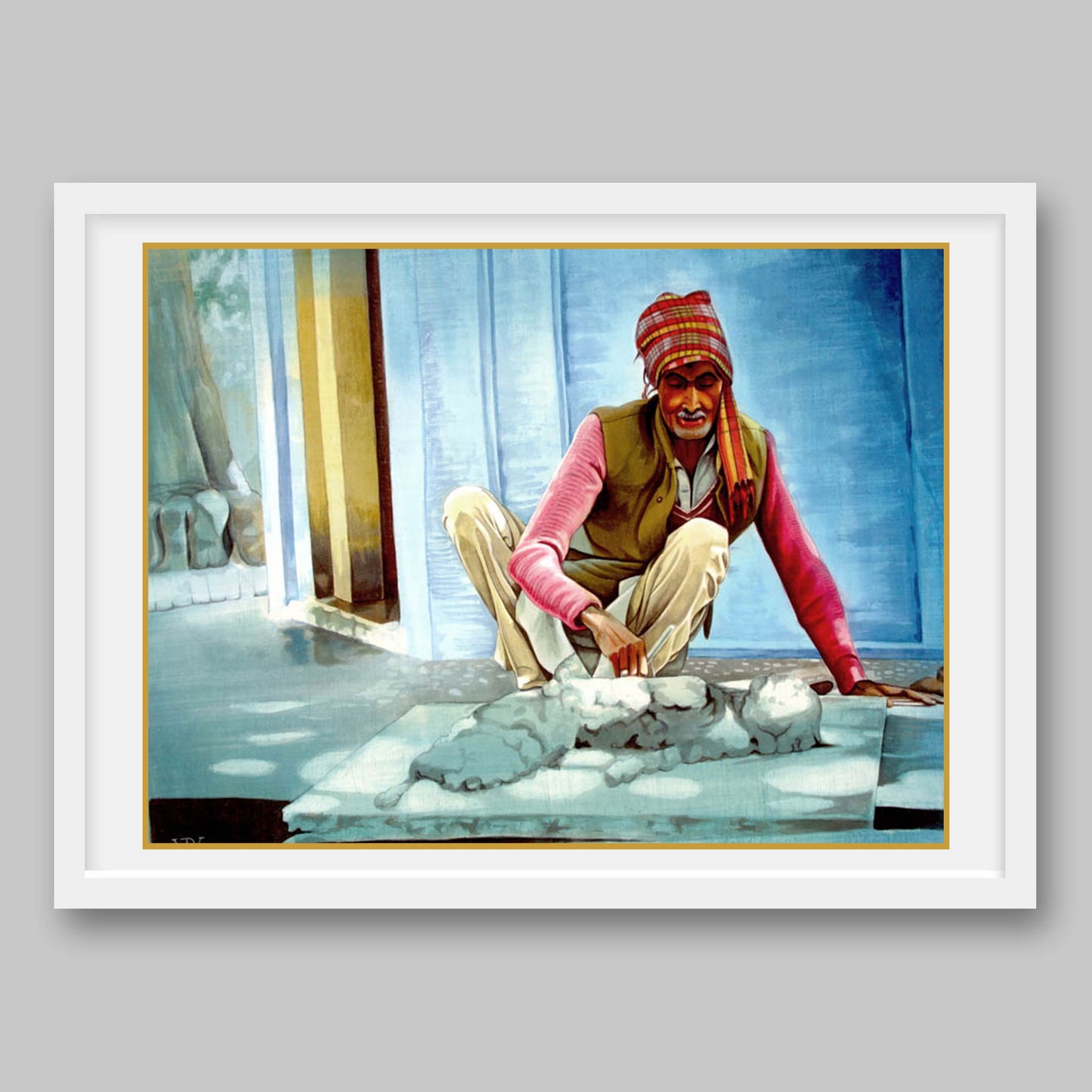 Indian Sculptor- High Quality Print of Artwork by Pieter Weltevrede