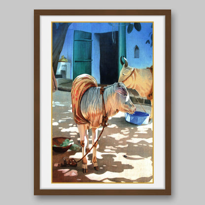 Sacred Calf and Cow - High Quality Print of Artwork by Pieter Weltevrede