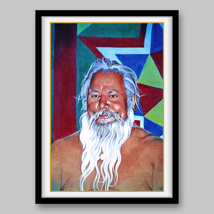 Old Sadhu with Beard- High Quality Print of Artwork by Pieter Weltevrede