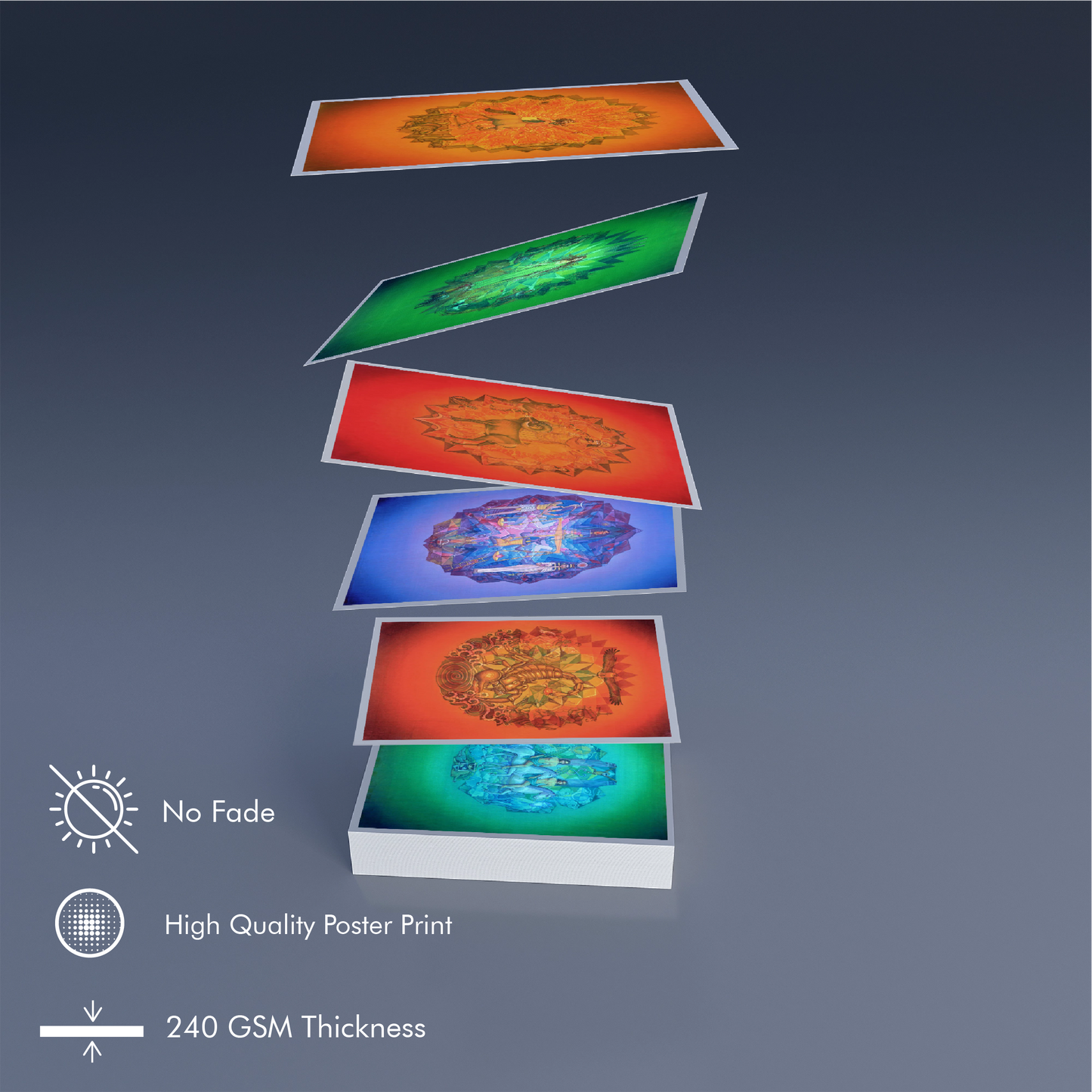 Tridevi Yantras Set – Maa Lakshmi, Maa Saraswati & Maa Durga High-Quality Art Prints by Pieter Weltevrede