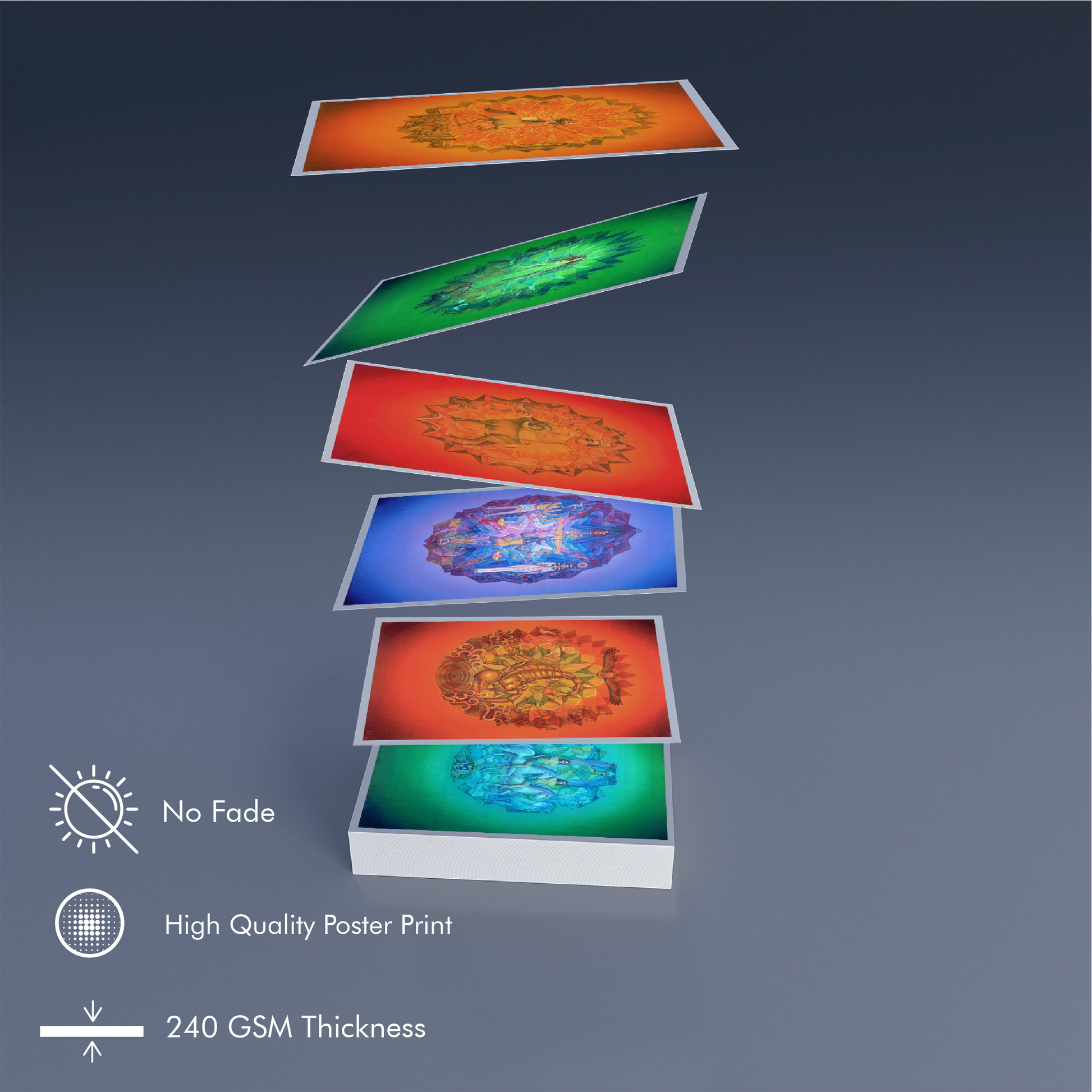 Tridevi Yantras Set – Maa Lakshmi, Maa Saraswati & Maa Durga High-Quality Art Prints by Pieter Weltevrede