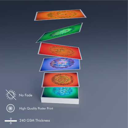 Tridevi Yantras Set – Maa Lakshmi, Maa Saraswati & Maa Durga High-Quality Art Prints by Pieter Weltevrede