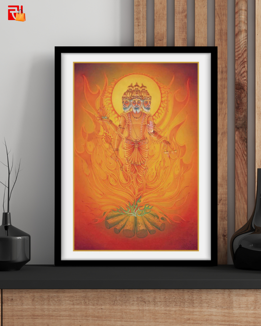 Agni – The Hindu God of Fire – High Quality Print of Artwork by Pieter Weltevrede