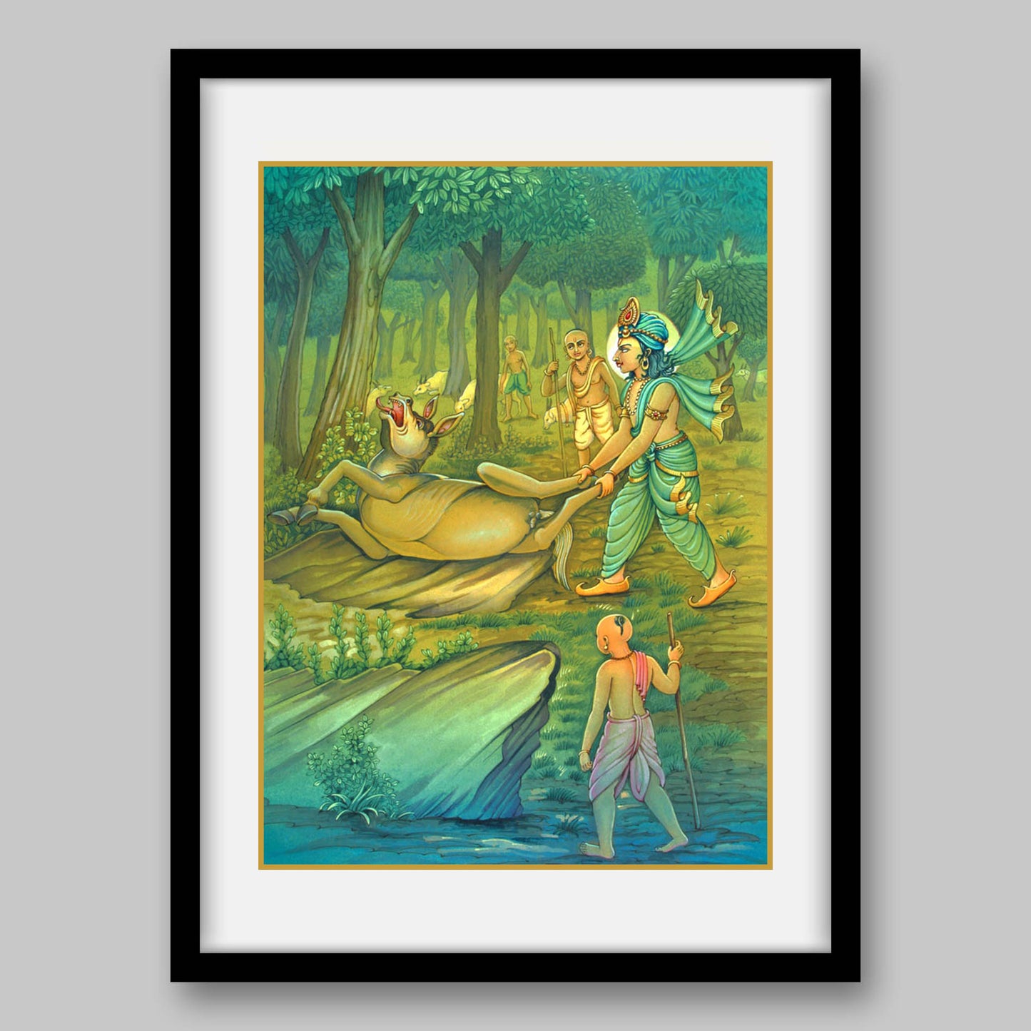 Balaram and Cow Demon – High Quality Print of Artwork by Pieter Weltevrede