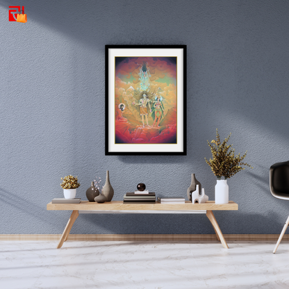Bhagirath praying to Hindu God, Shiva – High Quality Print of Artwork by Pieter Weltevrede