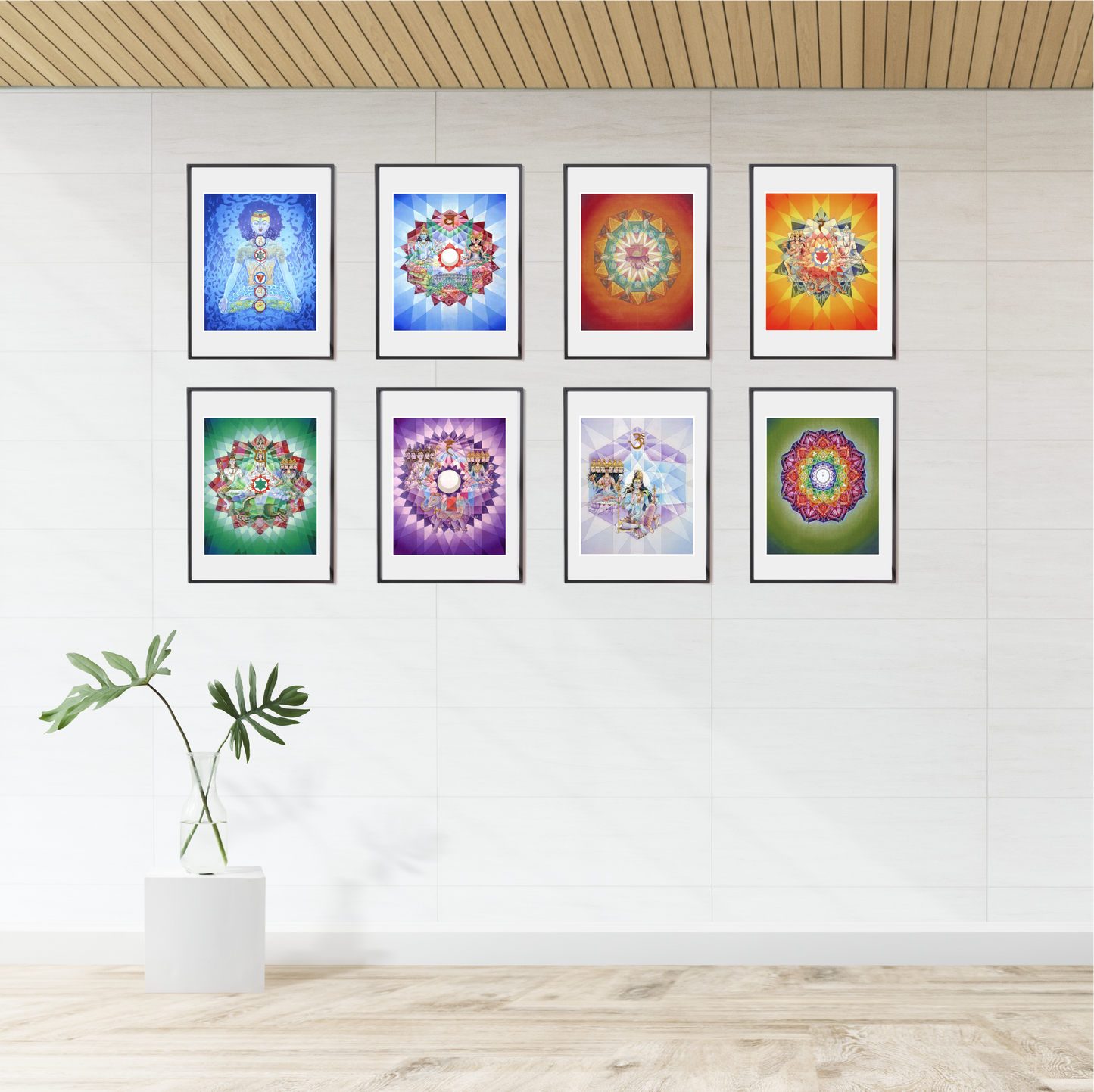 Tridevi Yantras Set – Maa Lakshmi, Maa Saraswati & Maa Durga High-Quality Art Prints by Pieter Weltevrede