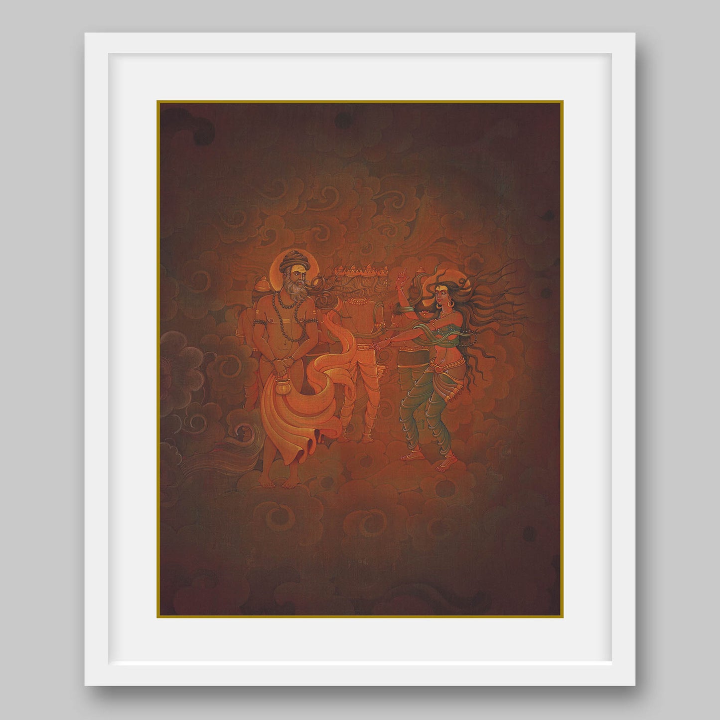 Goddess Ganga mocking at sage Durvasa – High Quality Print of Artwork by Pieter Weltevrede