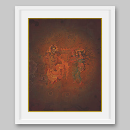 Goddess Ganga mocking at sage Durvasa – High Quality Print of Artwork by Pieter Weltevrede