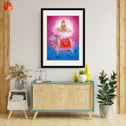 Kamdhenu and Brahma - High Quality Print of Artwork by Pieter Weltevrede