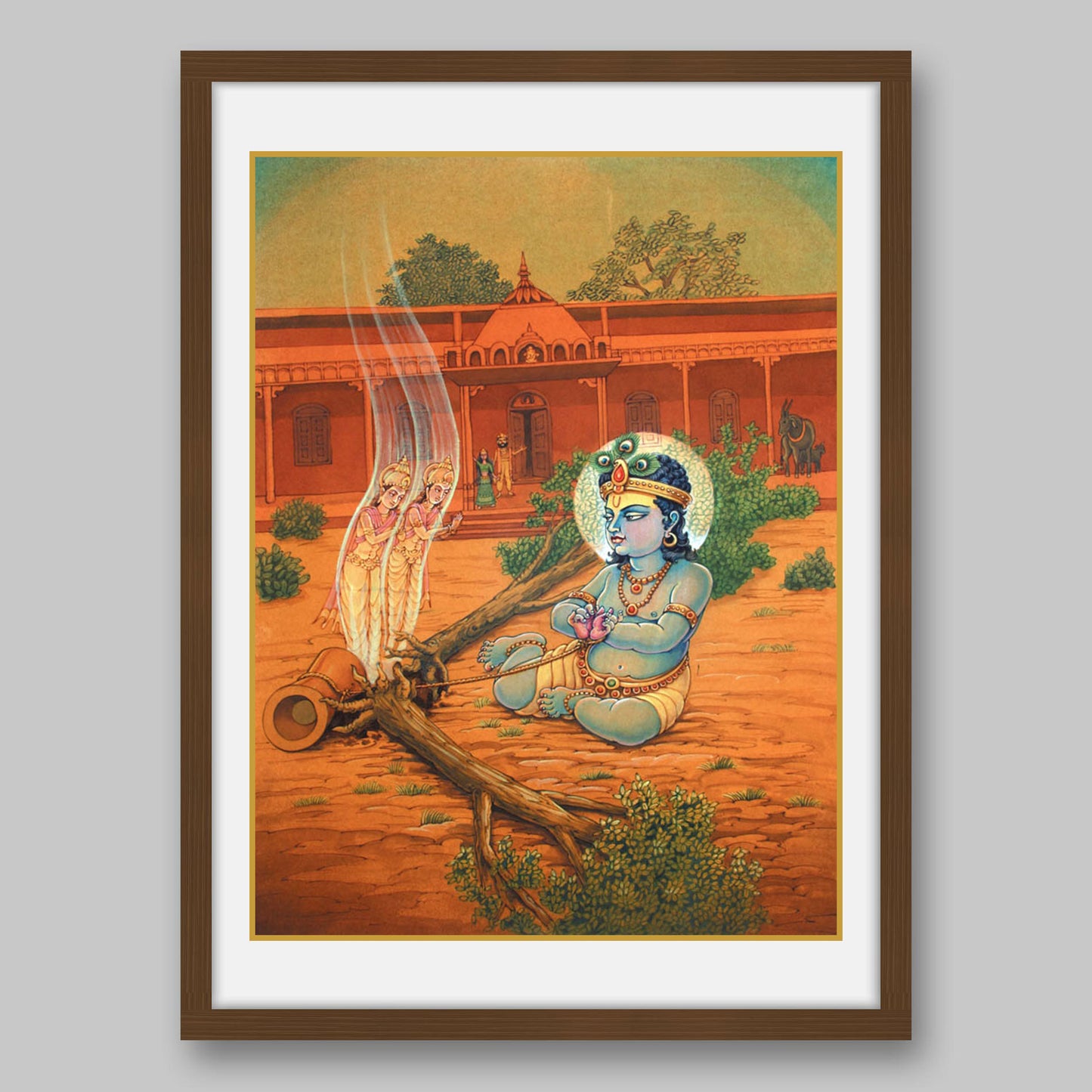 Krishna freeing Yakshas from tree - High Quality Print of Artwork by Pieter Weltevrede