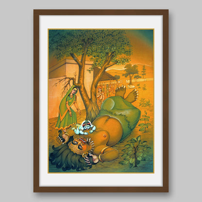 Krishna and Putna Vadh – High Quality Print of Artwork by Pieter Weltevrede