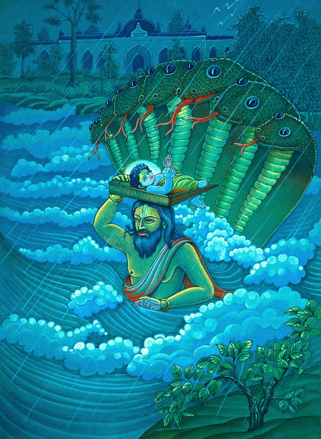 Krishna and Vasudev – High Quality Print of Artwork by Pieter Weltevrede