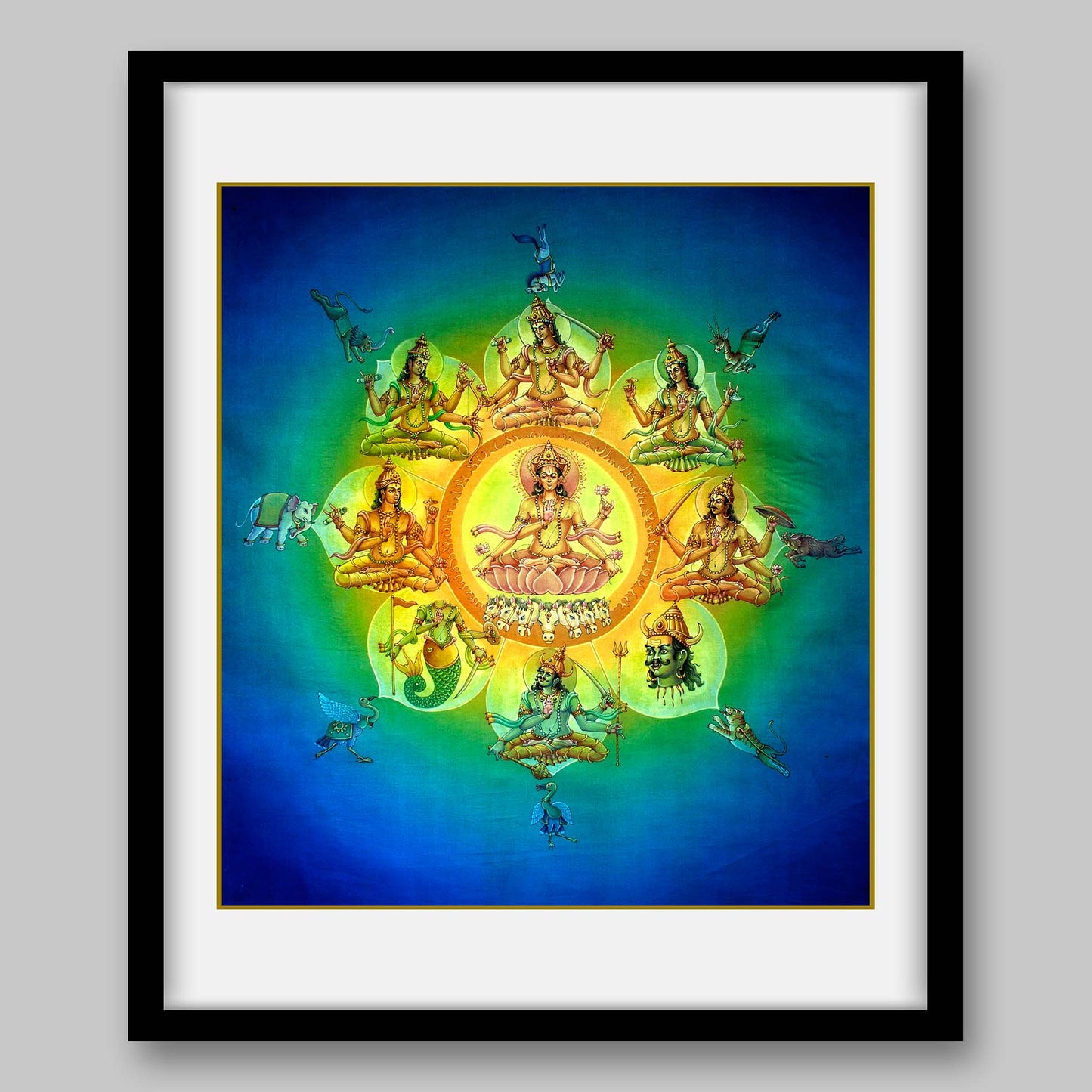 Navagraha – Hindu Planetary Systems Consisting of Nine Planets - High Quality Print of Artwork by Pieter Weltevrede