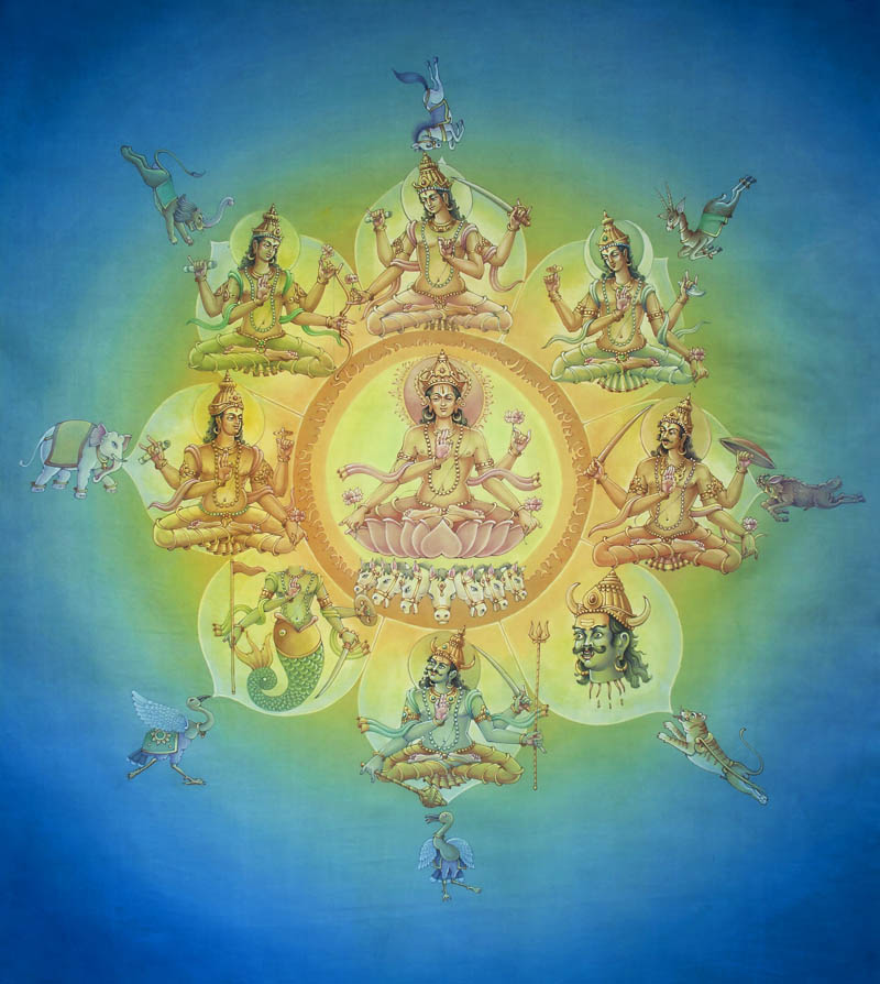 Navagraha – Hindu Planetary Systems Consisting of Nine Planets - High Quality Print of Artwork by Pieter Weltevrede