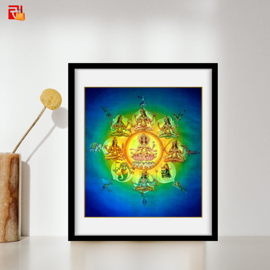 Navagraha – Hindu Planetary Systems Consisting of Nine Planets - High Quality Print of Artwork by Pieter Weltevrede