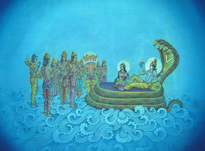 Devas appealing to God, Vishnu – High Quality Print of Artwork by Pieter Weltevrede