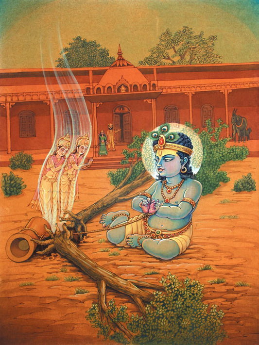 Krishna freeing Yakshas from tree - High Quality Print of Artwork by Pieter Weltevrede