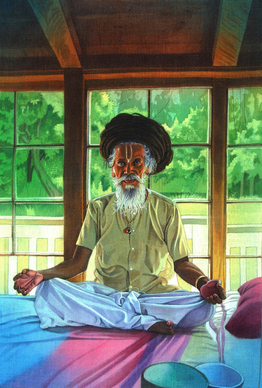 Sadhu Sitting in Lotus Pose - High Quality Print of Artwork by Pieter Weltevrede