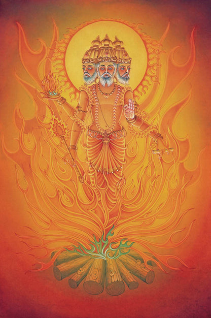 Agni – The Hindu God of Fire – High Quality Print of Artwork by Pieter Weltevrede